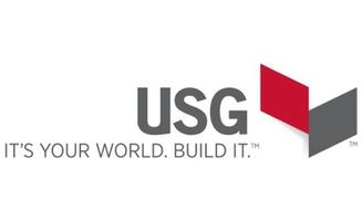 Logo of USG Corporation with tagline.