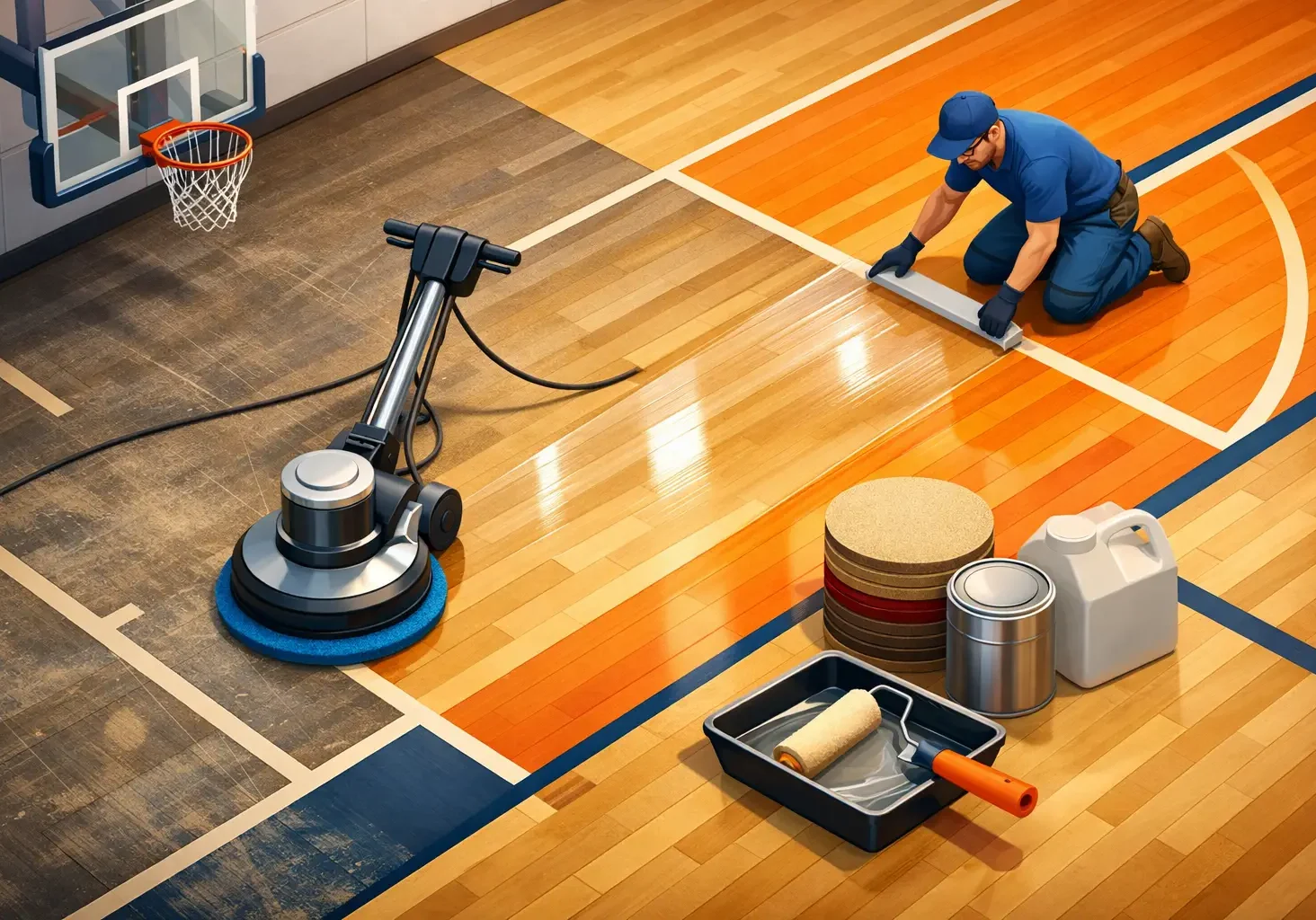 Athletic Floor Refinishing That Holds Up