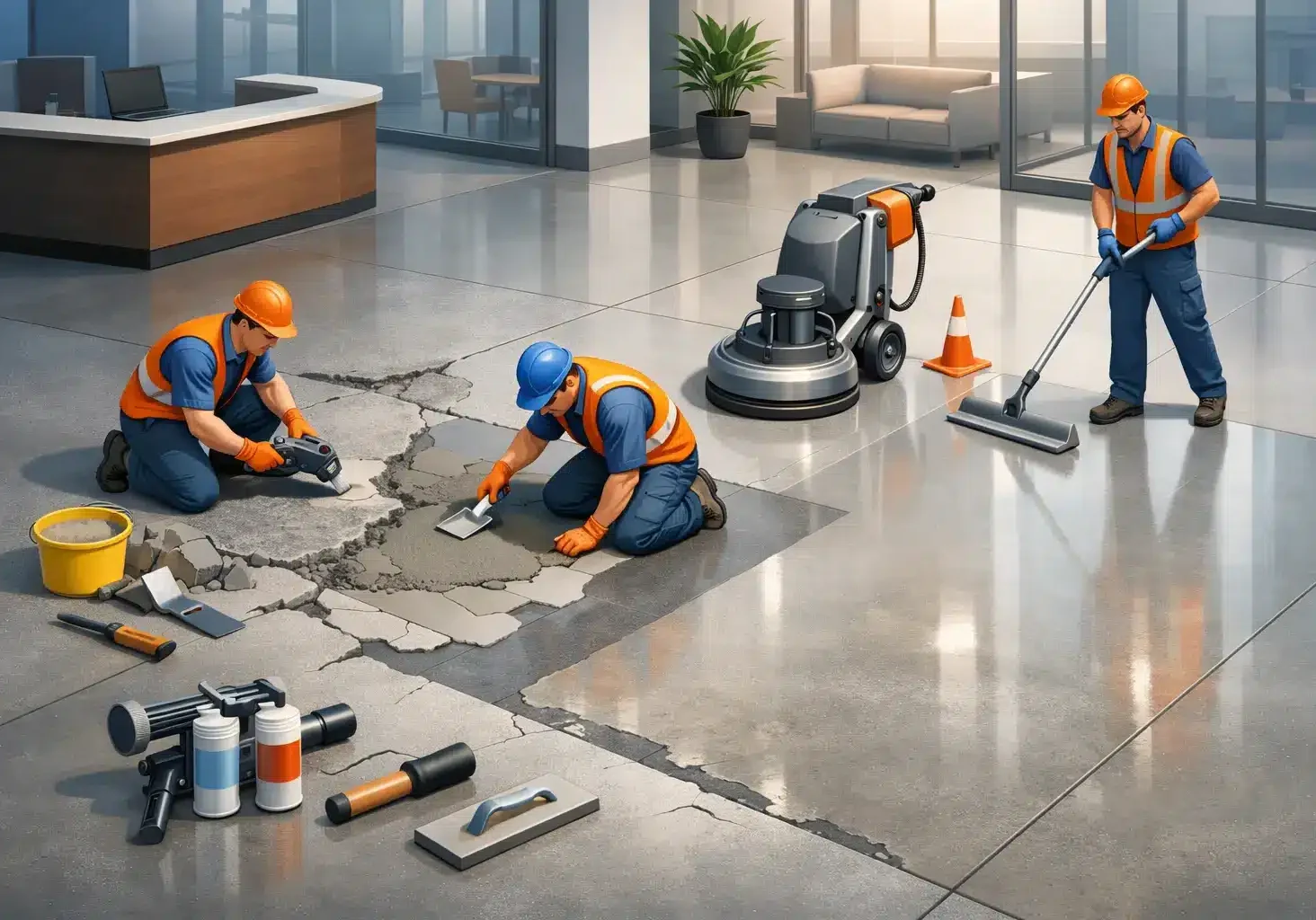 Concrete Floor Repair for Commercial Spaces
