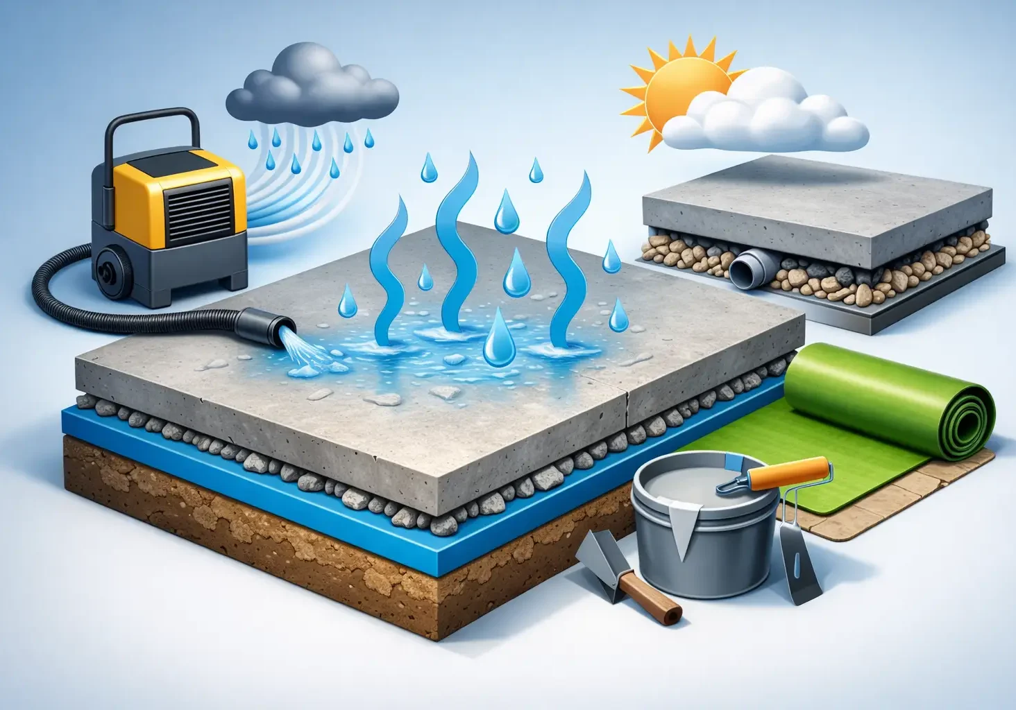 How to Reduce Moisture Vapor in Concrete