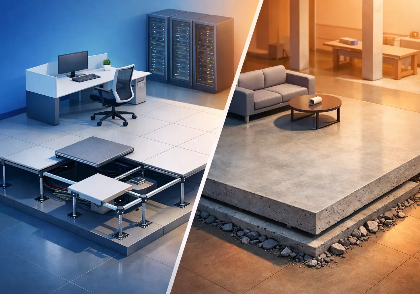 Raised Access Versus Concrete Floors: Which Fits?